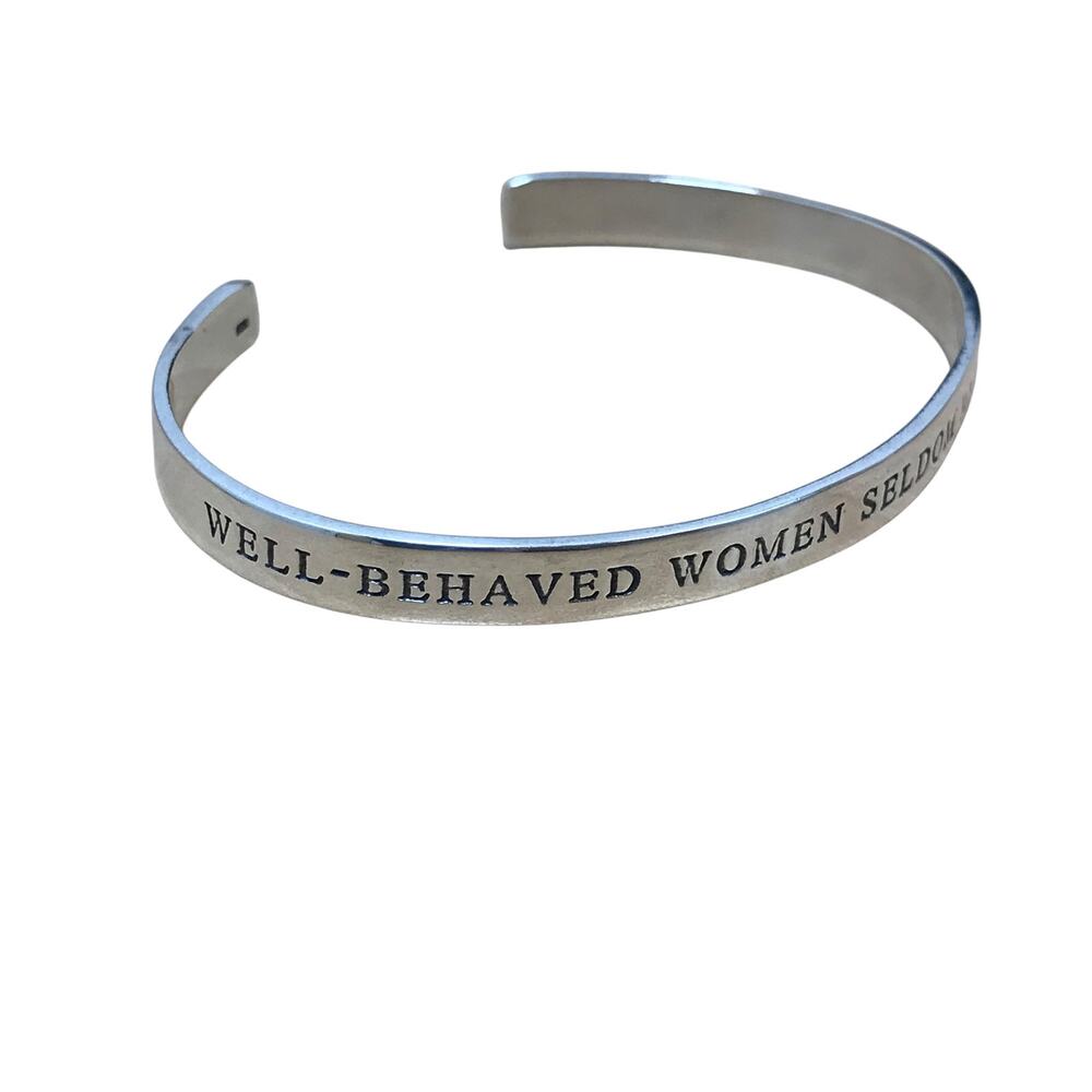 Sterling Silver Inspiration Quote Bracelet Laurel Ulrich Well Behaved Women